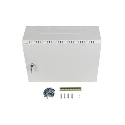 9. Lanberg rack cabinet, wall-mounted, 19" 4U+3U, 540x200, low-profile, gray (assembled)