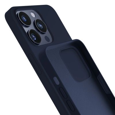 3. 3mk Silicone Case for iPhone 15 Pro - Navy Blue