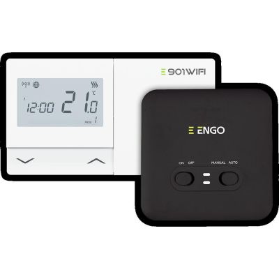 ENGO Controls E901-WIFI Temperature Controller - Wireless, Wi-Fi, Internet, White, 868MHz, Battery-Operated