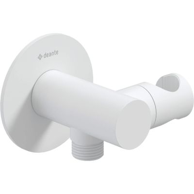 Round angle connector with handset holder