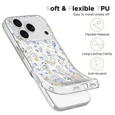 3. Tech-Protect FlexAir MagSafe Case for iPhone 17 Pro Max - Daisies with Leaves