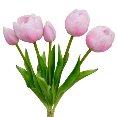 3. BOUQUET OF 5 PINK PEONY TULIPS 39 CM LIFE-LIKE SPRING DECORATION