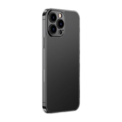 2. Baseus Frosted Glass Case Cover for iPhone 13 Pro Hard Cover with Gel Frame black (ARWS000401)