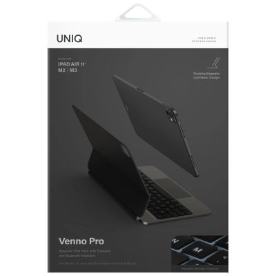 8. Uniq Venno Pro Magnetic Smart Case with Keyboard for iPad 11" A16 (2025) / iPad 10.9" (2022) - Black