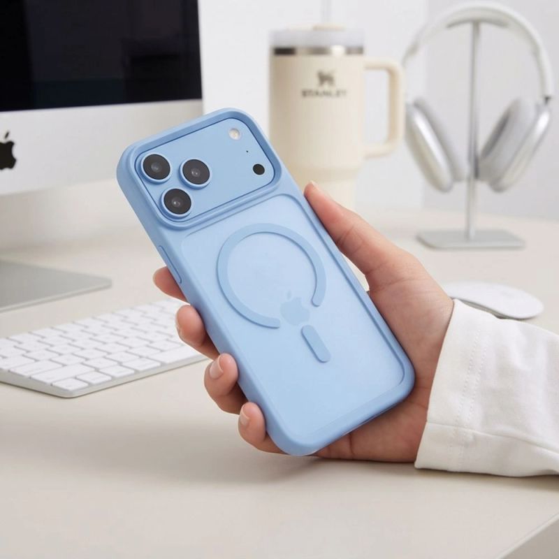 8. Tech-Protect Magmat Magsafe CC Case for iPhone 18 Pro Max / 17 Pro Max - Light Blue Matte