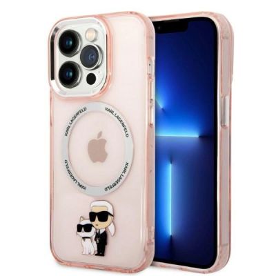 Karl Lagerfeld Iconic Karl&Choupette MagSafe Case for iPhone 14 Pro Max - Pink