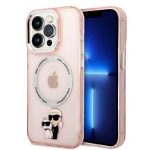 Karl Lagerfeld Iconic Karl&Choupette MagSafe Case for iPhone 14 Pro Max - Pink