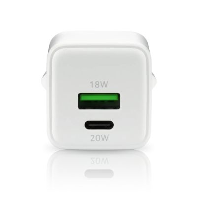 2. EVERACTIVE GAN WALL CHARGER 1 X USB, 1 X USB-C QUICK CHARGE 3.0 20W WHITE SC-330Q