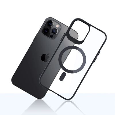 9. 3mk Satin Armor MagCase with MagSafe for iPhone 12 Pro Max - Clear with Black Frame