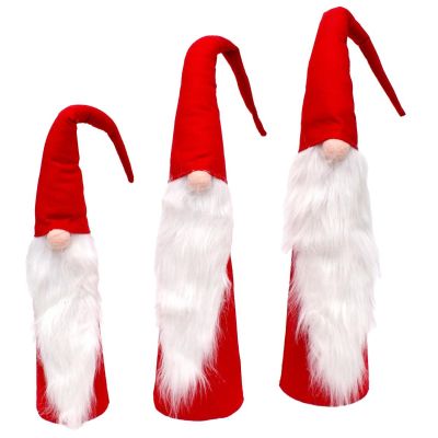12. SET OF RED DECORATIVE SANTA CLAUS 60, 70, 80 CM