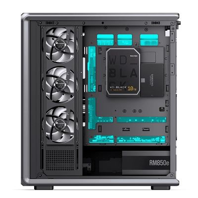 12. Jonsbo D401 PC Gehäuse, Midi Tower, ATX, Tempered Glass - black