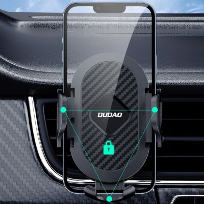 6. Dudao F2+ smartphone holder for air vent, clamp - black