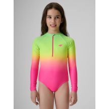 Girls' one-piece swimsuit with UPF50+ filter 4F 4FJRSS26USWSF144-91A
