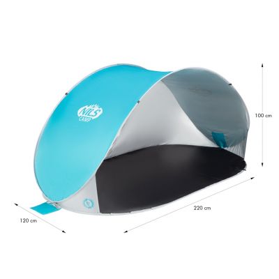 14. NILS CAMP NC3174 self-pitching beach tent, turquoise-gray