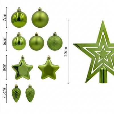 4. DECORATIVE PLASTIC BAUBLE SAFE 40 PCS GREEN MICA