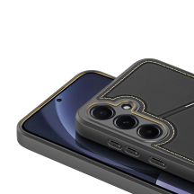 Dux Ducis Rafi II Case for Samsung Galaxy S25+ with Stand and Wallet - Black