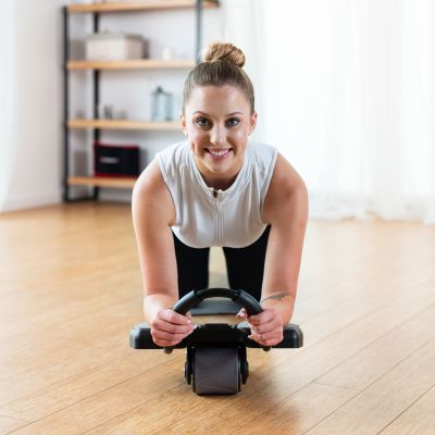 4. KA10 BLACK ABS WHEEL AUTOMATIC WHEEL FOR EXERCISING THE ABDOMINAL MUSCLES WITH SUPPORT