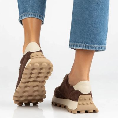 7. Leather platform sneakers brown Filippo DP7498