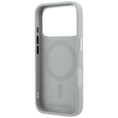 7. Karl Lagerfeld Point & Choupette Sketch MagSafe Case for iPhone 18 Pro Max / 17 Pro Max - Gray