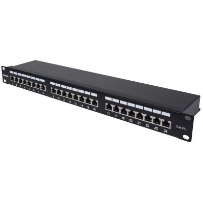 2. INTELLINET 24-Port Cat6a Patchpanel FTP 1HE black
