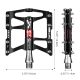 4. Rockbros JT410 4.10 4 Bearing Bicycle Pedals - Black