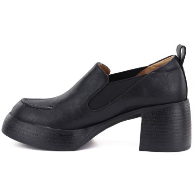 3. Women's black leather high-heeled shoes D&A S.Barski CR62-3525