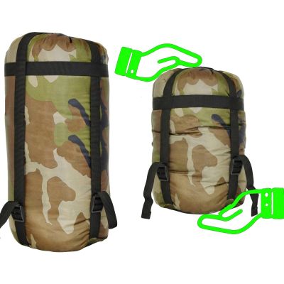 6. CAMO TOURIST SLEEPING BAG 210x80x50CM WITH ENERO CAMP COMPRESSION