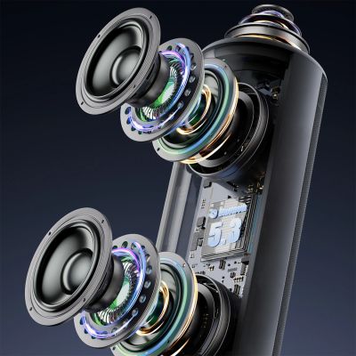 14. Dudao Y21Pro Wireless Speaker with RGB Backlight Bluetooth 5.3 - Black
