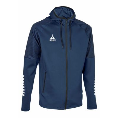 SELECT Monaco navy blue v24 zip-up football training sweatshirt with hood