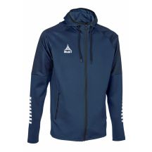 SELECT Monaco navy blue v24 zip-up football training sweatshirt with hood