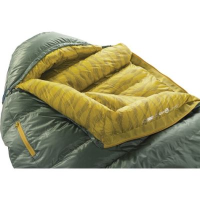 3. Therm-a-Rest Questar Adult Mummy Sleeping Bag Polyester Green, Yellow