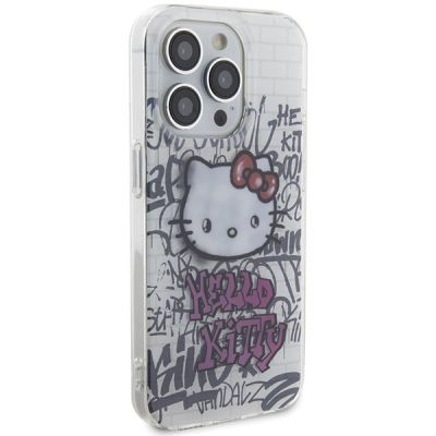 4. Hello Kitty IML Kitty On Bricks Graffiti case for iPhone 13 Pro / 13 - white