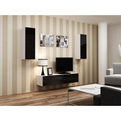 5. TV cabinet VIGO '140' 30/140/40 white/black gloss