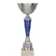 3. Silver and blue metal cup