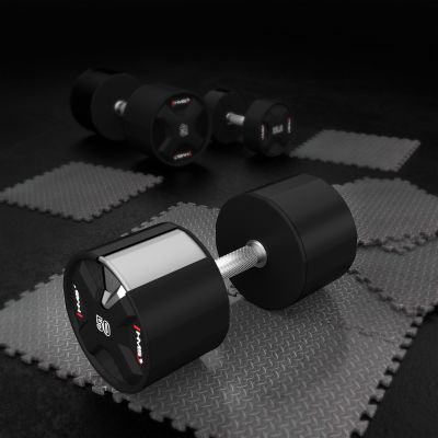 6. HPC SET POLYURETHANE DUMBBELL SET 2 x 40 - 50 KG CPU (450 KG) HMS