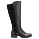 36. Women’s black leather officer-style boots, insulated Rieker Z9564-00