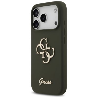 2. Guess Silicone Big 4G Script Case for iPhone 17 Pro Max - Green