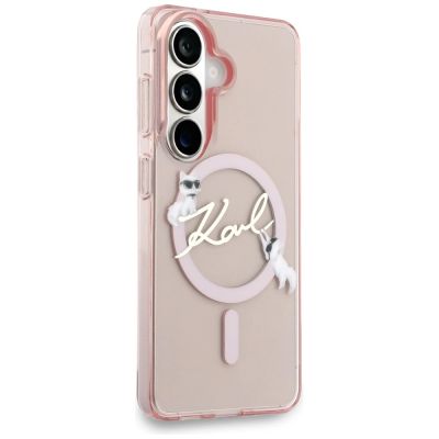 4. Karl Lagerfeld IML KC Script MagSafe Case for Samsung Galaxy S26 - Pink