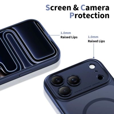 4. Tech-Protect Magpeak Magsafe CC Case for iPhone 17 Pro Max - Matte Navy Blue