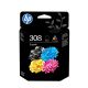 166. HP Tri-Color/Black Dual Ink Cartridge Pack 308