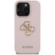 3. Guess Grained Big 4G Logo Small Classic Logo Case for iPhone 16 Pro - Pink