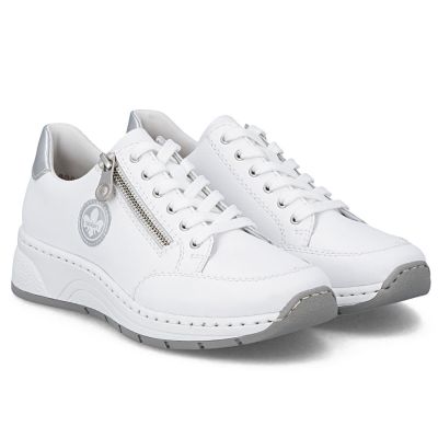 2. Women's leather shoes, sneakers, white Rieker N6508-80