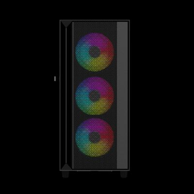 2. GEMBIRD FORNAX 4000 MIDI-TOWER CASE (2X USB 3.0, 1X USB 2.0, HD AUDIO, GLASS SIDE PANEL, ARGB BACKLIGHT) BLACK