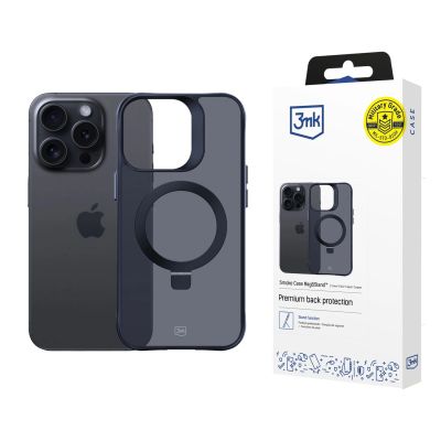 37. 3mk Smoke Case Mag&Stand for Apple iPhone 16 pro max - black