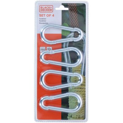 9. STEEL CARABINER 4 PCS BLACK + DECKER