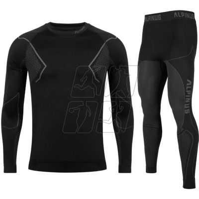 9. Alpinus Active Base Layer Set thermoactive underwear black and gray M GT43257