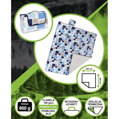 6. BEACH AND PICNIC BLANKET 200x200CM WITH ALU COATING ENERO CAMP 1064109