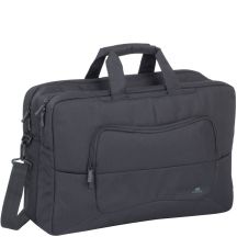RIVACASE 17.3" TEGEL LAPTOP BAG, BLACK, WATER-RESISTANT MATERIAL, COMPARTMENTS FOR 10.1" TABLET, SMARTPHONE, DOCUMENTS AND ACCESSORIES