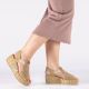 6. Women's beige wedge sandals Rieker 69472-60