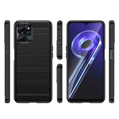 3. Carbon Case for Realme 10 5G / Realme 9i 5G Flexible Silicone Carbon Cover Black